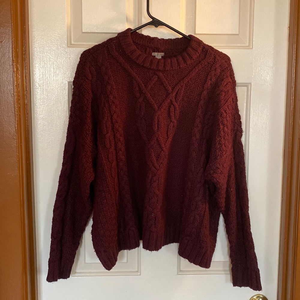 Purple Cable Knit Sweater